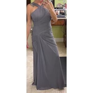 D'Zage pewter grey formal 10 gown dress large $360 retail Y2k whimsygoth